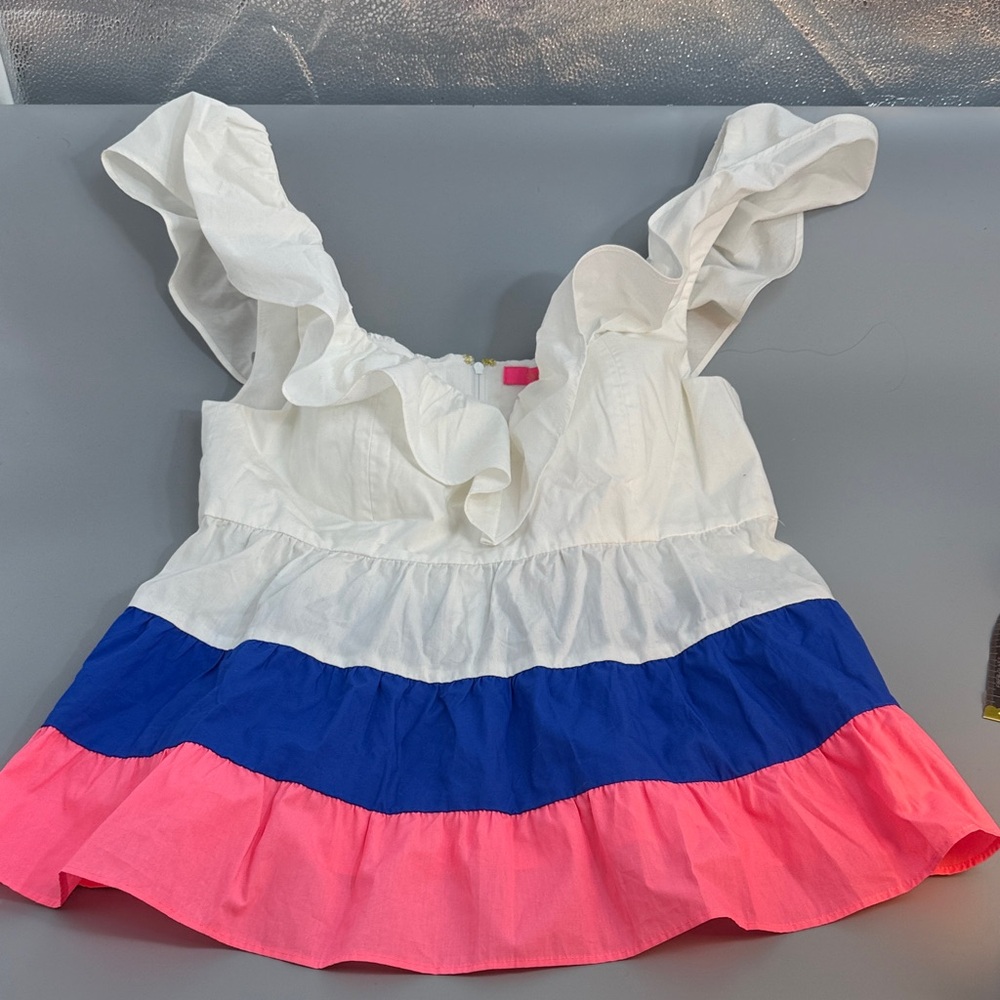 Lilly‎ Pulitzer Emie Ruffle Babydoll Top Size 8 NWT